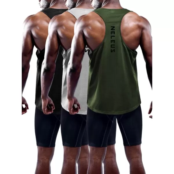 NELEUS Men's 3 Pack Workout Running Tank Top Sleeveless Gym Athletic Shirts