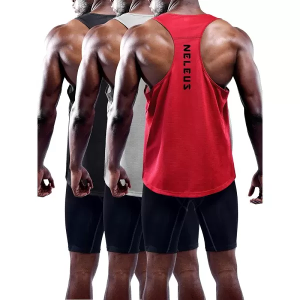 NELEUS Men's 3 Pack Workout Running Tank Top Sleeveless Gym Athletic Shirts