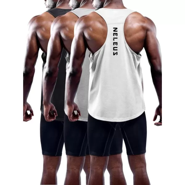 NELEUS Men's 3 Pack Workout Running Tank Top Sleeveless Gym Athletic Shirts