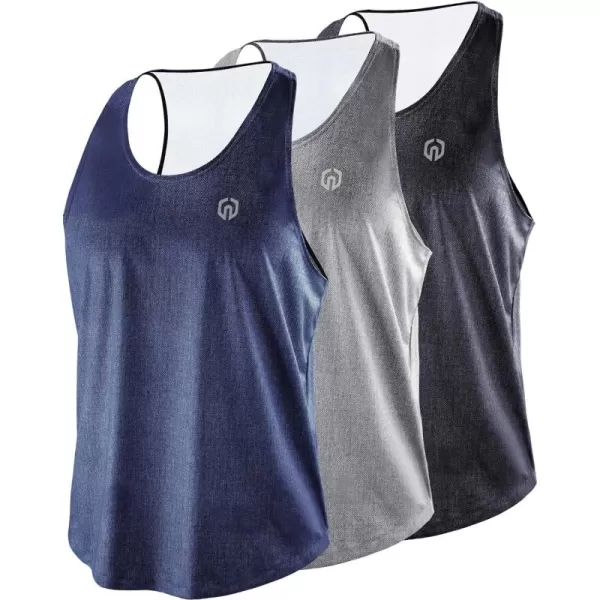 NELEUS Men's 3 Pack Workout Running Tank Top Sleeveless Gym Athletic Shirts