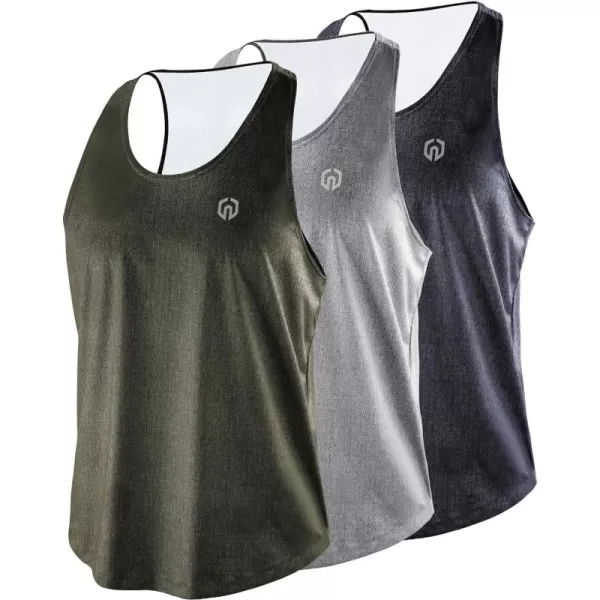 NELEUS Men's 3 Pack Workout Running Tank Top Sleeveless Gym Athletic Shirts
