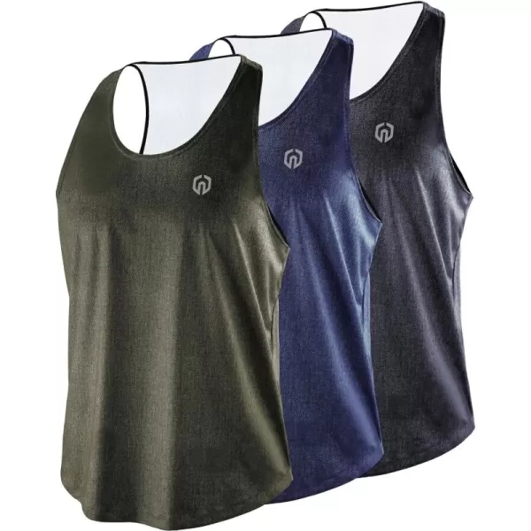 NELEUS Men's 3 Pack Workout Running Tank Top Sleeveless Gym Athletic Shirts