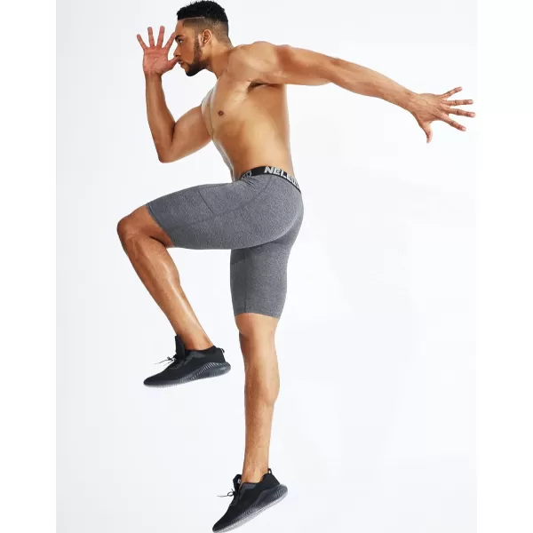NELEUS Men's Compression Short with Pocket Dry Fit Yoga Running Shorts Pack of 3