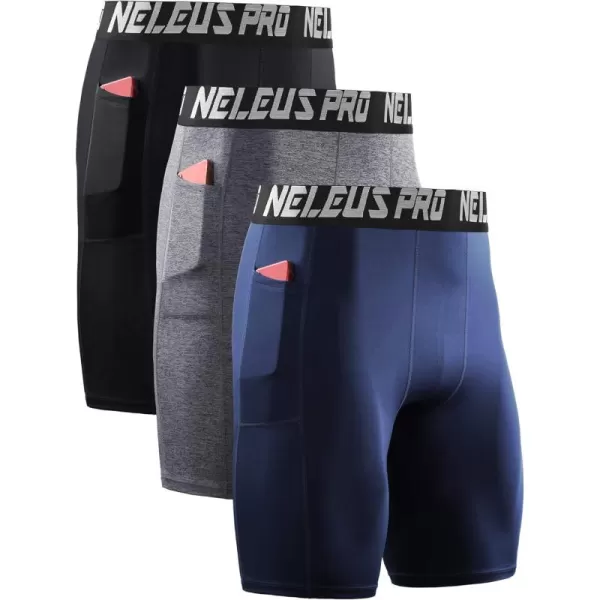 6063 Black/Grey/Navy Blue,3 Pack