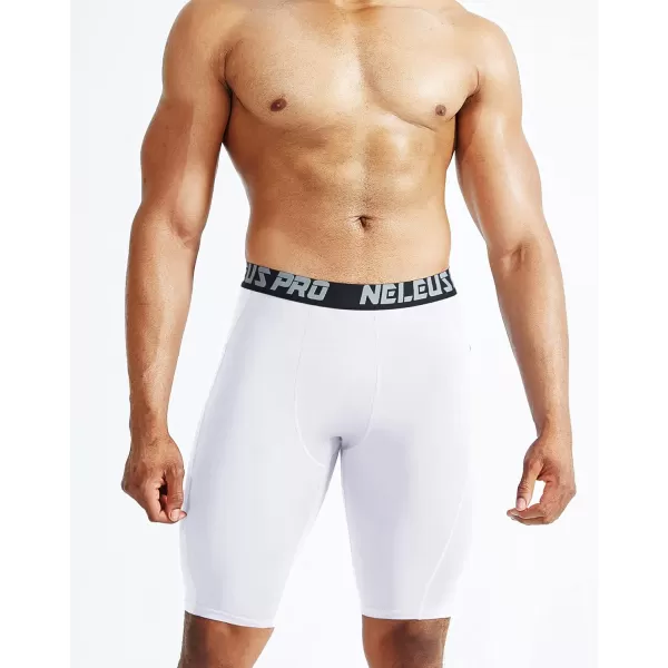 NELEUS Men's Compression Short with Pocket Dry Fit Yoga Running Shorts Pack of 3