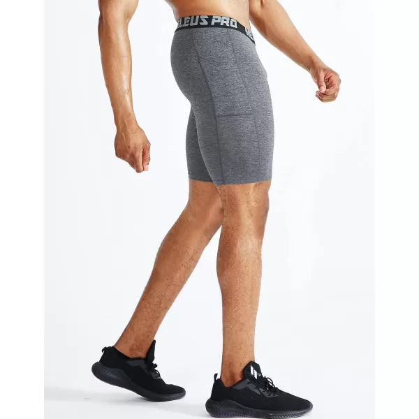 NELEUS Men's Compression Short with Pocket Dry Fit Yoga Running Shorts Pack of 3