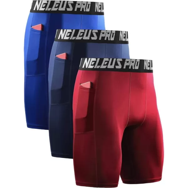 6063 Blue/Navy/Red,3 Pack