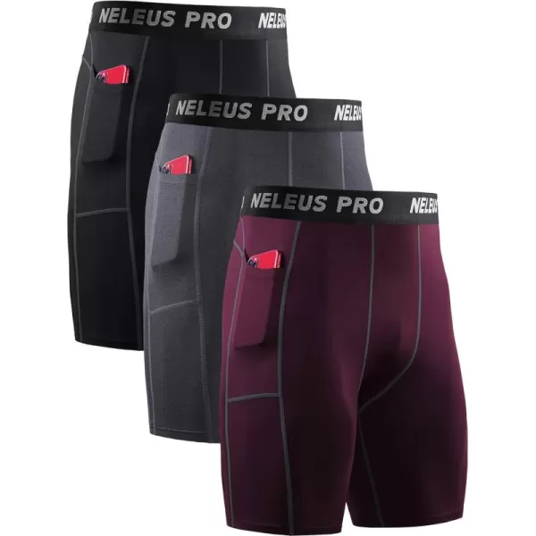 6081 Black/Grey/Red,3 Pack