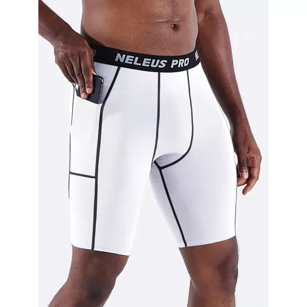 NELEUS Men's Compression Short with Pocket Dry Fit Yoga Running Shorts Pack of 3