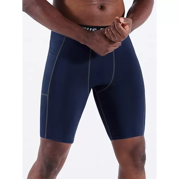 NELEUS Men's Compression Short with Pocket Dry Fit Yoga Running Shorts Pack of 3