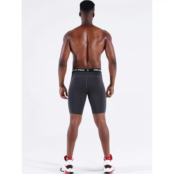 NELEUS Men's Compression Short with Pocket Dry Fit Yoga Running Shorts Pack of 3