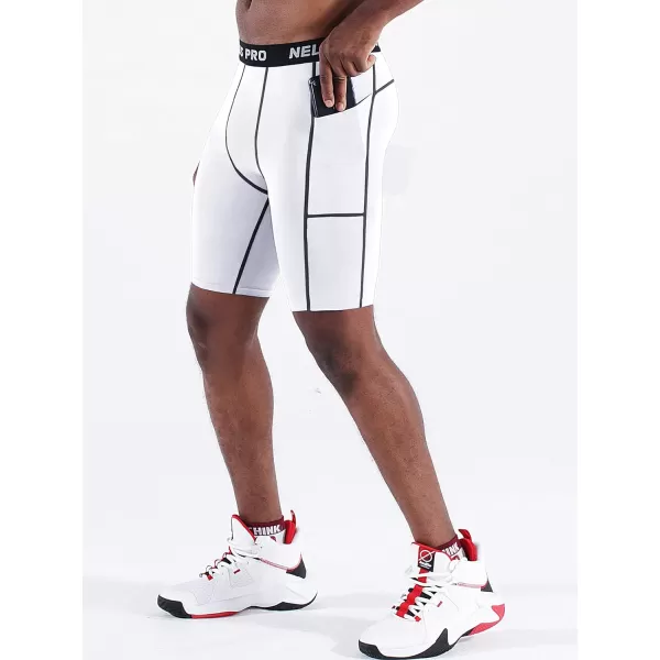 NELEUS Men's Compression Short with Pocket Dry Fit Yoga Running Shorts Pack of 3