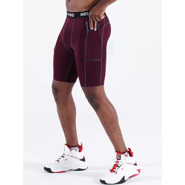 NELEUS Men's Compression Short with Pocket Dry Fit Yoga Running Shorts Pack of 3