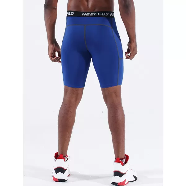 NELEUS Men's Compression Short with Pocket Dry Fit Yoga Running Shorts Pack of 3