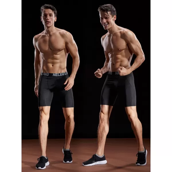 NELEUS Men's Compression Shorts Pack of 3