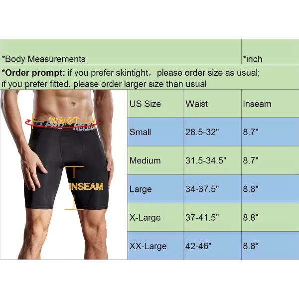 NELEUS Men's Compression Shorts Pack of 3