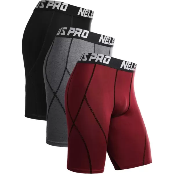 NELEUS Men's Compression Shorts Pack of 3