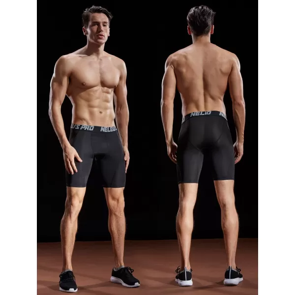 NELEUS Men's Compression Shorts Pack of 3