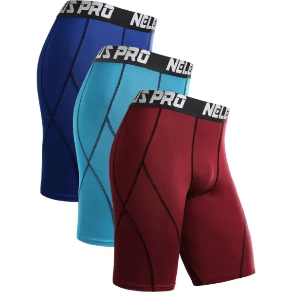 NELEUS Men's Compression Shorts Pack of 3
