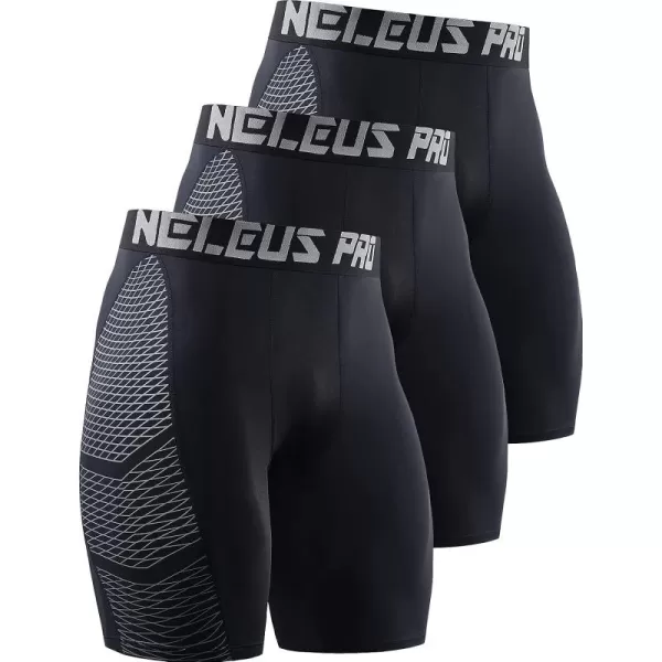 NELEUS Men's Compression Shorts Pack of 3
