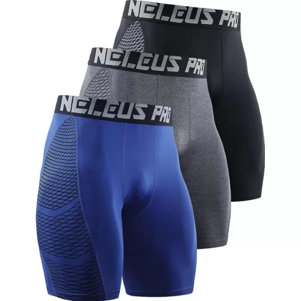 NELEUS Men's Compression Shorts Pack of 3