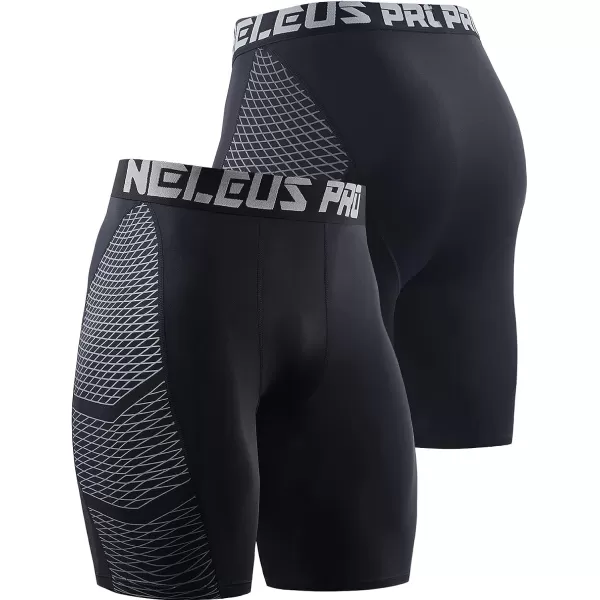 NELEUS Men's Compression Shorts Pack of 3