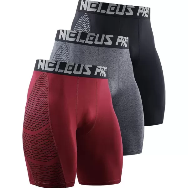 NELEUS Men's Compression Shorts Pack of 3
