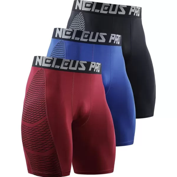 NELEUS Men's Compression Shorts Pack of 3