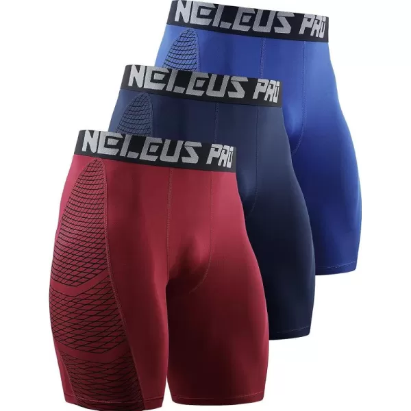 NELEUS Men's Compression Shorts Pack of 3