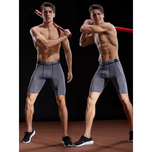 NELEUS Men's Compression Shorts Pack of 3/White,3 Pack)