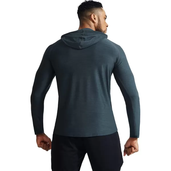 NELEUS Men's Dry Fit Athletic Workout Running Shirts Long Sleeve with Hoods