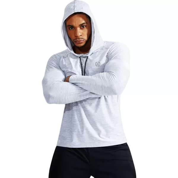 NELEUS Men's Dry Fit Athletic Workout Running Shirts Long Sleeve with Hoods