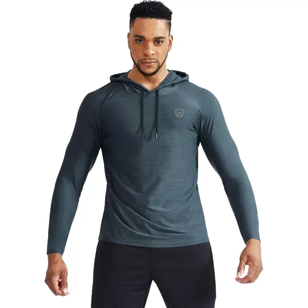NELEUS Men's Dry Fit Athletic Workout Running Shirts Long Sleeve with Hoods