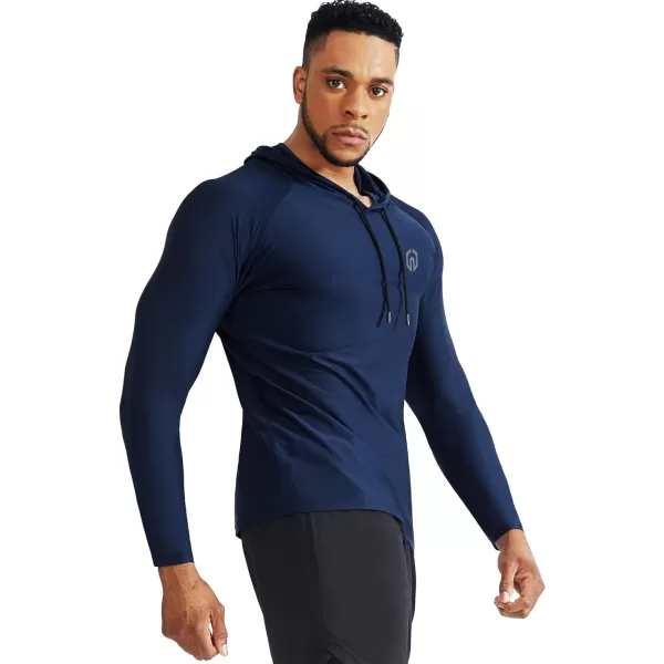 NELEUS Men's Dry Fit Athletic Workout Running Shirts Long Sleeve with Hoods