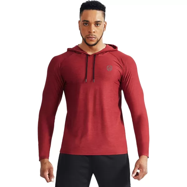 NELEUS Men's Dry Fit Athletic Workout Running Shirts Long Sleeve with Hoods