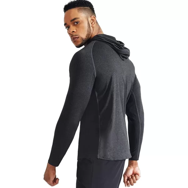 NELEUS Men's Dry Fit Athletic Workout Running Shirts Long Sleeve with Hoods