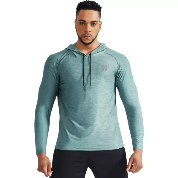 NELEUS Men's Dry Fit Athletic Workout Running Shirts Long Sleeve with Hoods