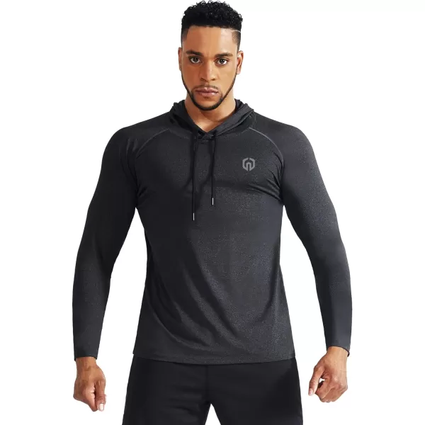 NELEUS Men's Dry Fit Athletic Workout Running Shirts Long Sleeve with Hoods