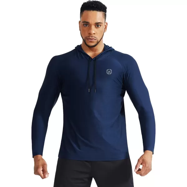NELEUS Men's Dry Fit Athletic Workout Running Shirts Long Sleeve with Hoods