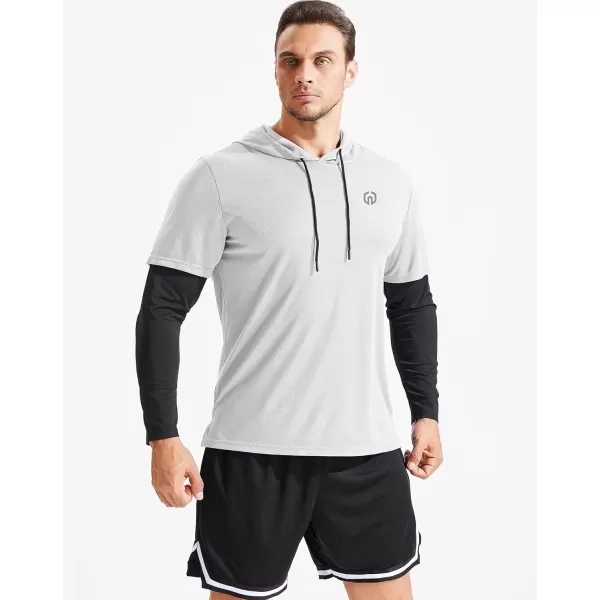 NELEUS Men's Dry Fit Athletic Workout Running Shirts Long Sleeve with Hoods