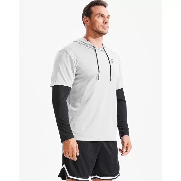 NELEUS Men's Dry Fit Athletic Workout Running Shirts Long Sleeve with Hoods