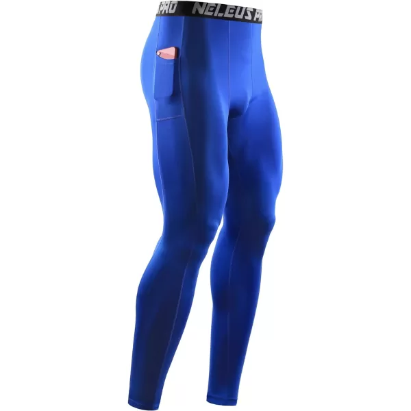 NELEUS Men's Dry Fit Compression Baselayer Pants Running Tights Leggings with Phone Pocket