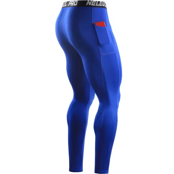 NELEUS Men's Dry Fit Compression Baselayer Pants Running Tights Leggings with Phone Pocket