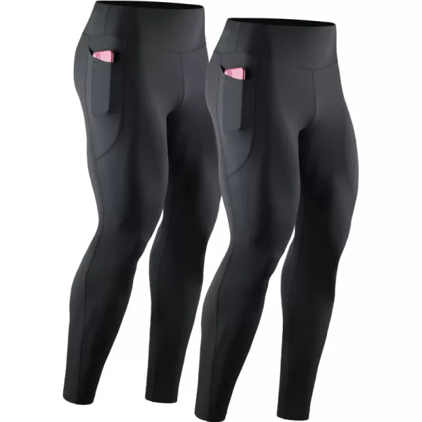 NELEUS Men's Dry Fit Compression Baselayer Pants Running Tights Leggings with Phone Pocket