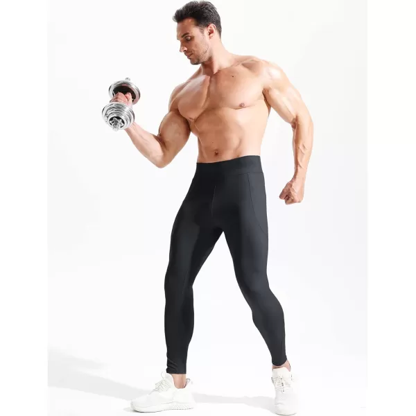 NELEUS Men's Dry Fit Compression Baselayer Pants Running Tights Leggings with Phone Pocket