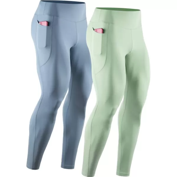 NELEUS Men's Dry Fit Compression Baselayer Pants Running Tights Leggings with Phone Pocket