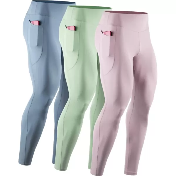 NELEUS Men's Dry Fit Compression Baselayer Pants Running Tights Leggings with Phone Pocket
