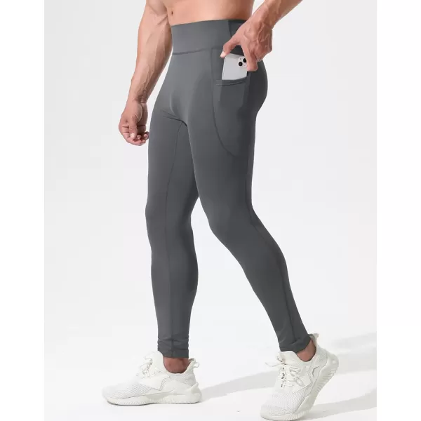 NELEUS Men's Dry Fit Compression Baselayer Pants Running Tights Leggings with Phone Pocket