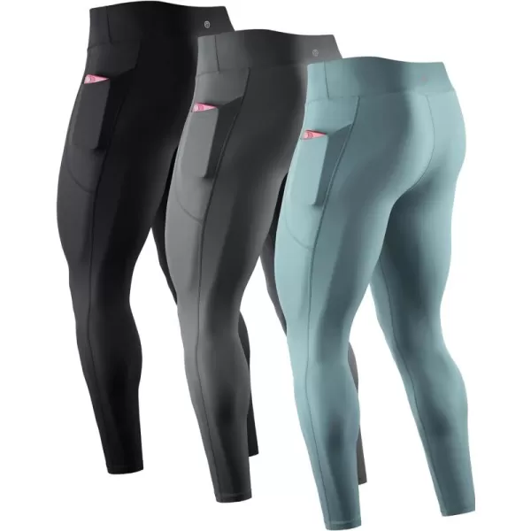 NELEUS Men's Dry Fit Compression Baselayer Pants Running Tights Leggings with Phone Pocket