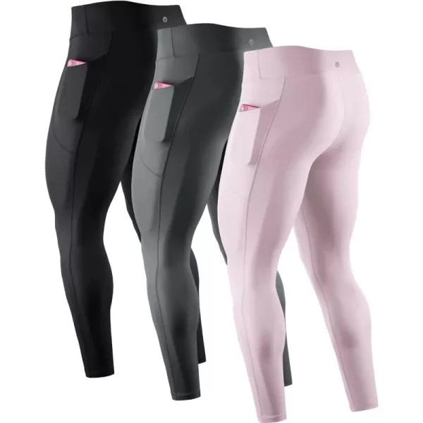 NELEUS Men's Dry Fit Compression Baselayer Pants Running Tights Leggings with Phone Pocket
